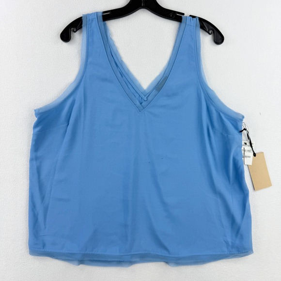 HALOGEN Raw Edge Tank Size XXL Womens Blue - New Imperfect - Picture 1 of 8